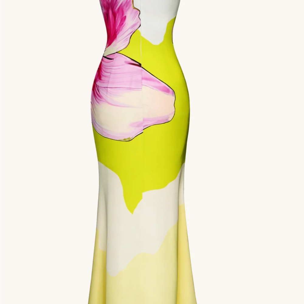 JW PEI Pink and White Halter Gown - Picture 4 of 4